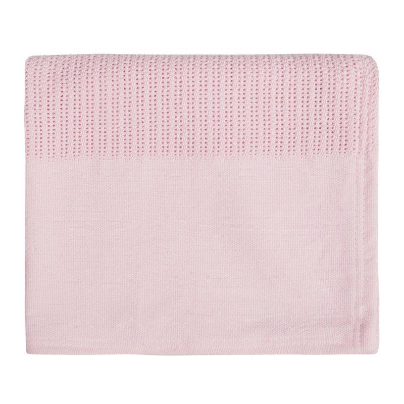 Pink Heavy Waffle Knit Blanket