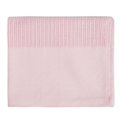 Pink Heavy Waffle Knit Blanket