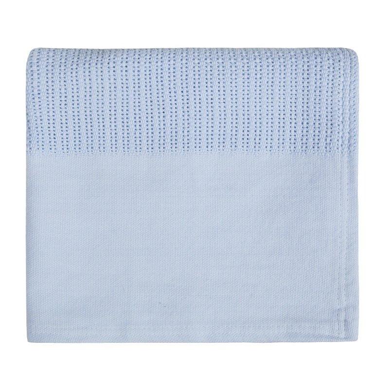 Blue Heavy Waffle Knit Blanket