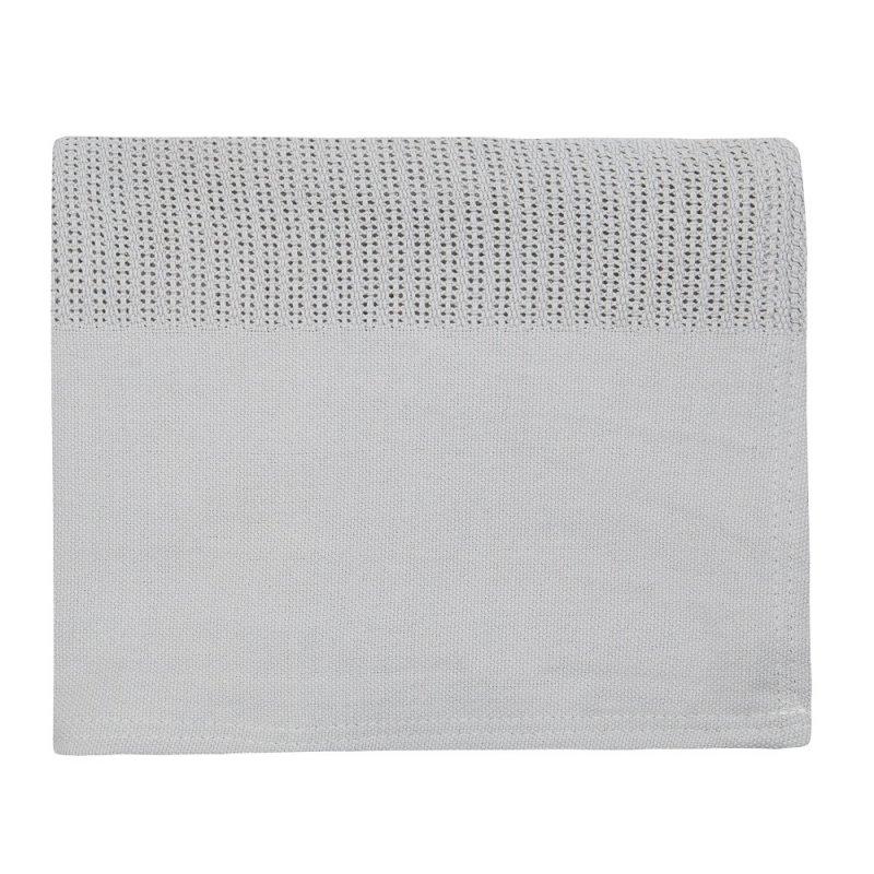 Grey Heavy Waffle Knit Blanket